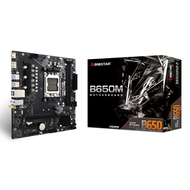 Mainboard|BIOSTAR|AMD B650|Socket AM5|micro ATX|RAM DDR5-SDRAM|2xSlots|1xNumber of M.2 (M) slots|B650MS2-E