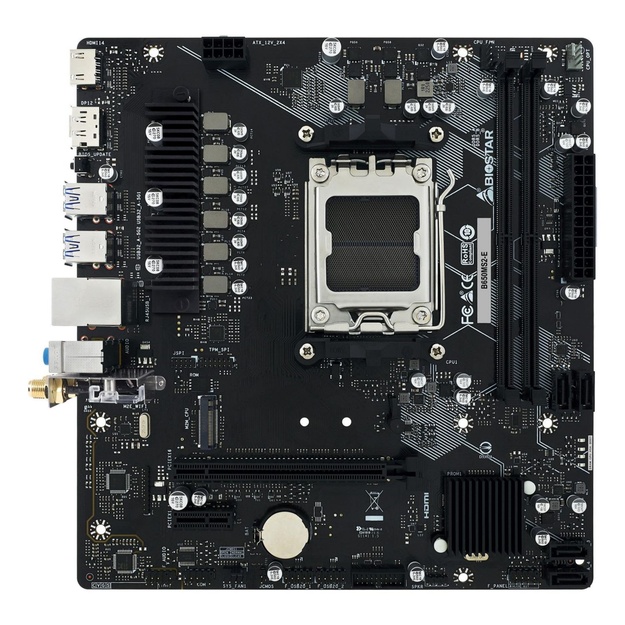 Mainboard|BIOSTAR|AMD B650|Socket AM5|micro ATX|RAM DDR5-SDRAM|2xSlots|1xNumber of M.2 (M) slots|B650MS2-E