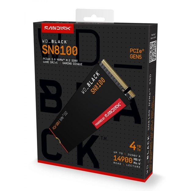SSD|SANDISK|2400xTBW rating|NVMe Yes|PCI Express 5.0|M.2|4000 GB|SN8100|WDS400T1X0M-00CMT0