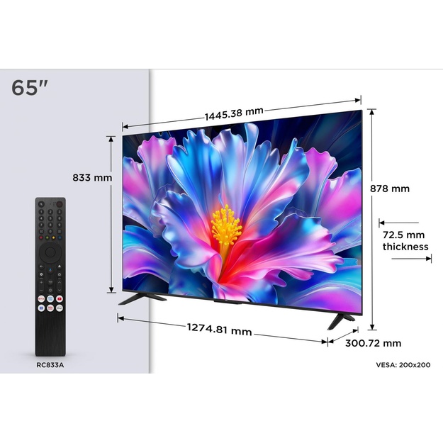 TV Set|TCL|65  |4K Ultra HD|3840 x 2160 pixels|Flat|16:9|QLED|65P6L
