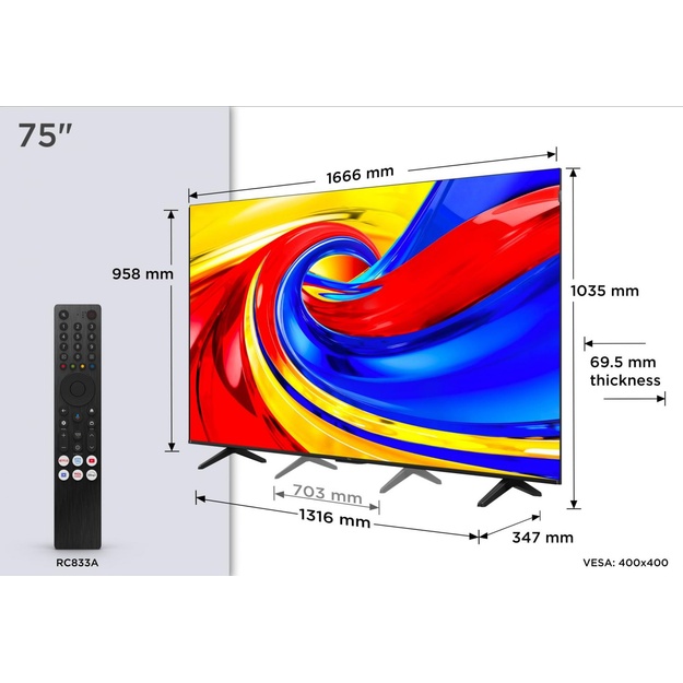 TV Set|TCL|75  |4K Ultra HD|3840 x 2160 pixels|Flat|16:9|QLED|75QLED780L