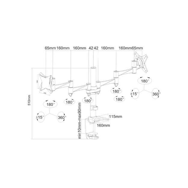 TV SET ACC DESK MOUNT 10-24 /FPMA-D1330DBLACK NEOMOUNTS