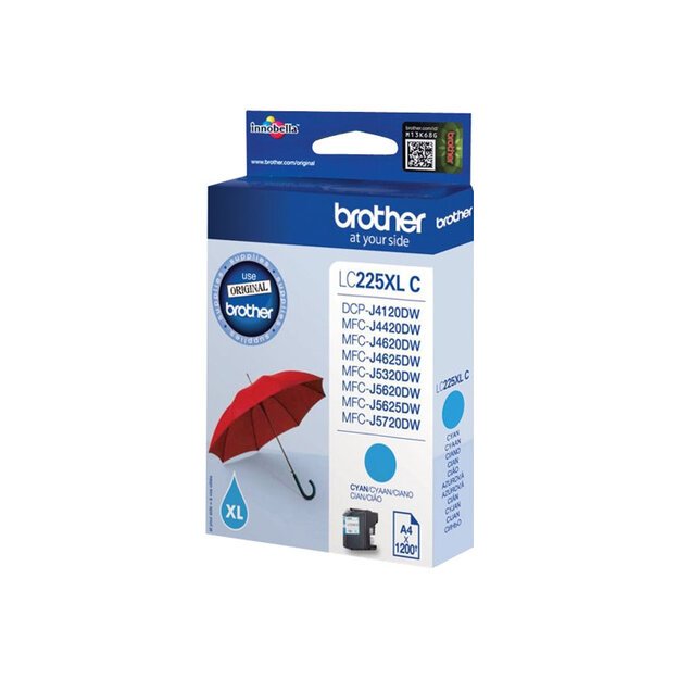 BROTHER LC-225XL ink cartridge cyan high capacity 1200 pages 1-pack