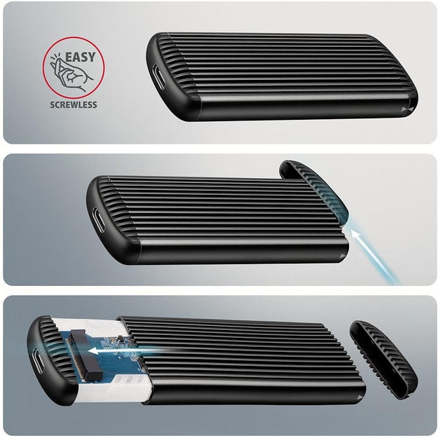 SSD ACC ENCLOSURE M.2 NVME/USB-C EEM2-SC AXAGON
