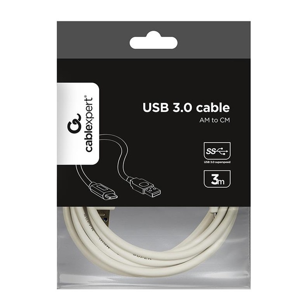CABLE USB-C TO USB3 3M WHITE/CCP-USB3-AMCM-W-10 GEMBIRD