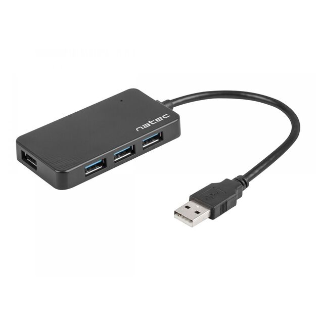 NATEC NHU-1342 Natec Hub USB 3.0 Moth 4-ports, Black