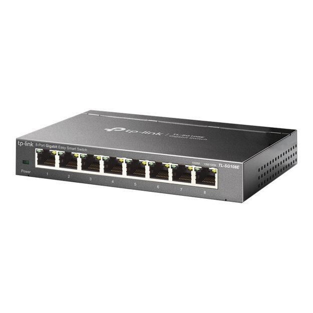 Komutatorius TP-LINK 8-Port Gigabit Easy Smart 8 10/100/1000Mbps RJ45 ports MTU Port Tag-based VLAN QoS IGMP Snooping