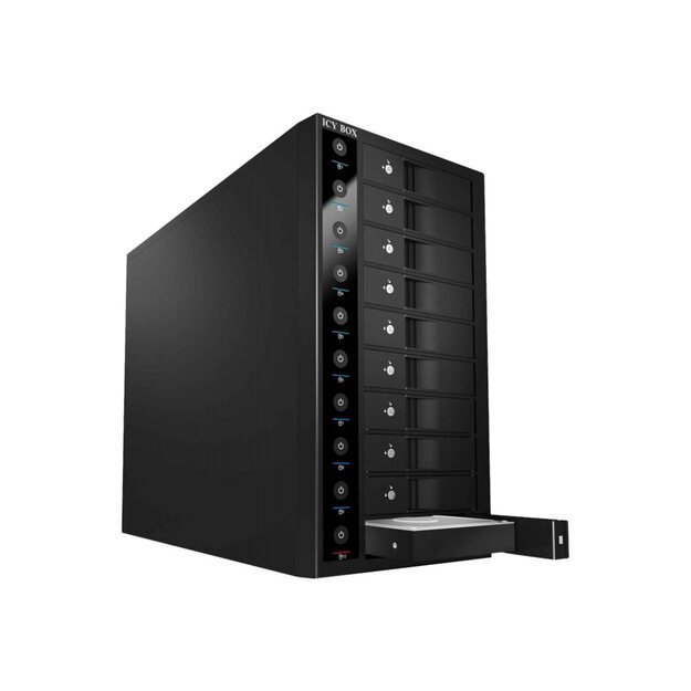 ICYBOX IB-3810U3 IcyBox External 3,5 HDD 10-bay Case SATA I/II/III, USB 3.0, RAID, Black