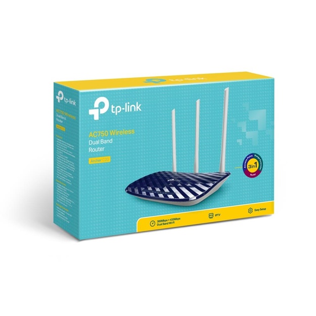 Maršrutizatorius TP-LINK 733 Mbps 1 WAN 4x10 100M antennas 3 ARCHERC20V4