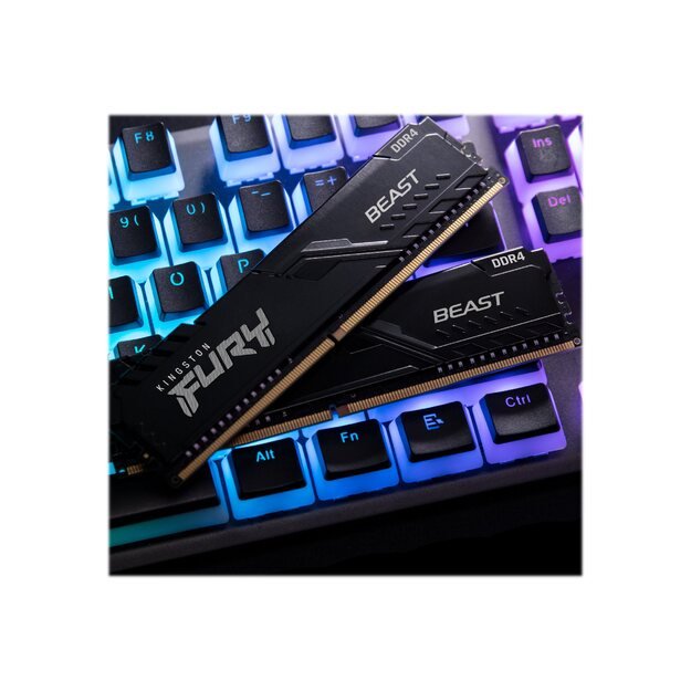 Operatyvioji atmintis (RAM) KINGSTON 16GB 3200MHz DDR4 CL16 DIMM Kit of 2 FURY Beast Black 18
