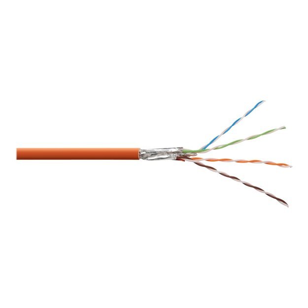 Instaliacinis tinklo kabelis DIGITUS S-FTP PIMF CAT7 4x2xAWG23/1 LSOH  orange RAL2000 500m roll