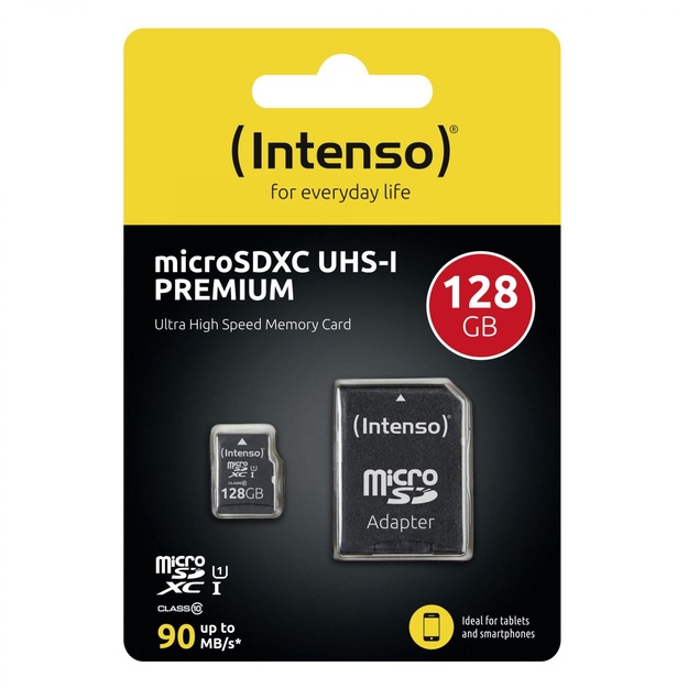 Atminties kortelė su adapteriu MEMORY MICRO SDXC 128GB UHS-I/W/ADAPTER 3423491 INTENSO