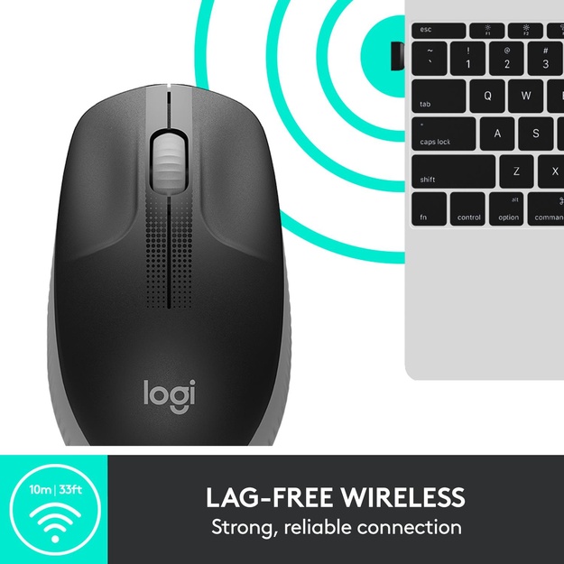 Kompiuterinė pelė belaidė OPTICAL WRL M190/GREY 910-005906 LOGITECH