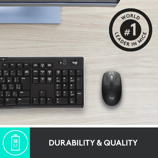 Kompiuterinė pelė belaidė OPTICAL WRL M190/GREY 910-005906 LOGITECH