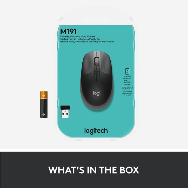 Kompiuterinė pelė belaidė OPTICAL WRL M190/GREY 910-005906 LOGITECH