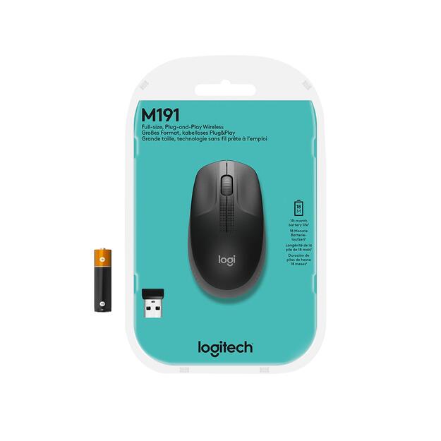 Kompiuterinė pelė belaidė OPTICAL WRL M190/GREY 910-005906 LOGITECH 50