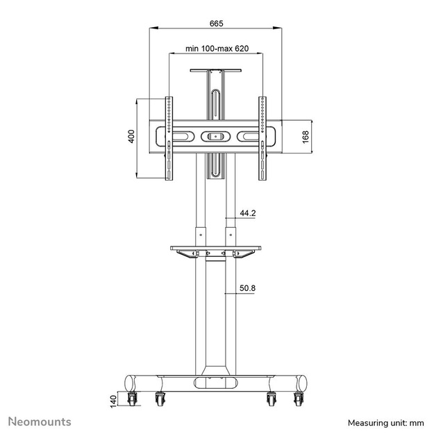 Televizoriaus stovas su ratukais BLACK/32-75  NM-M1700BLACK NEOMOUNTS