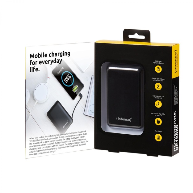 Išorinė baterija USB 10000MAH/BLACK XC10000 INTENSO