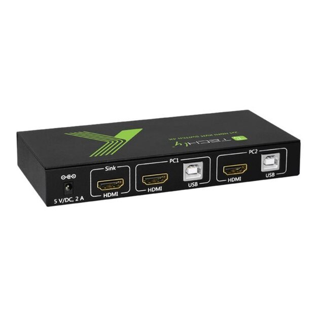 TECHLY 028696 Techly 2-port HDMI/USB KVM switch 2x1 with audio