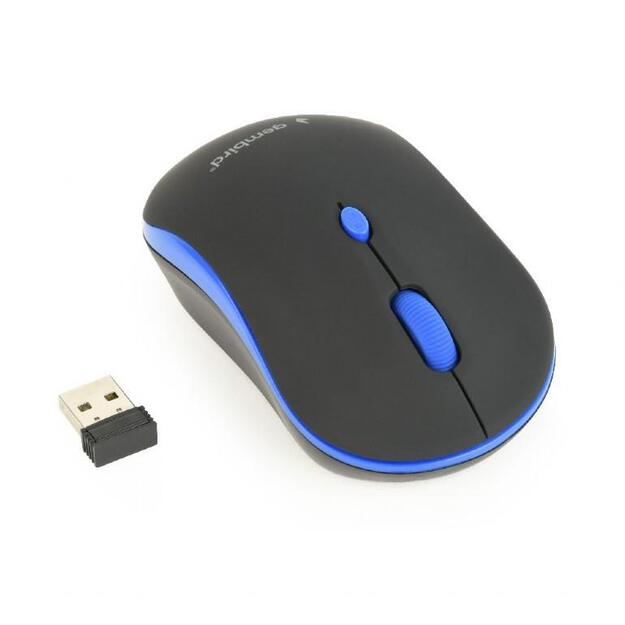 Kompiuterinė pelė belaidė OPTICAL WRL BLACK/BLUE MUSW-4B-03-B GEMBIRD