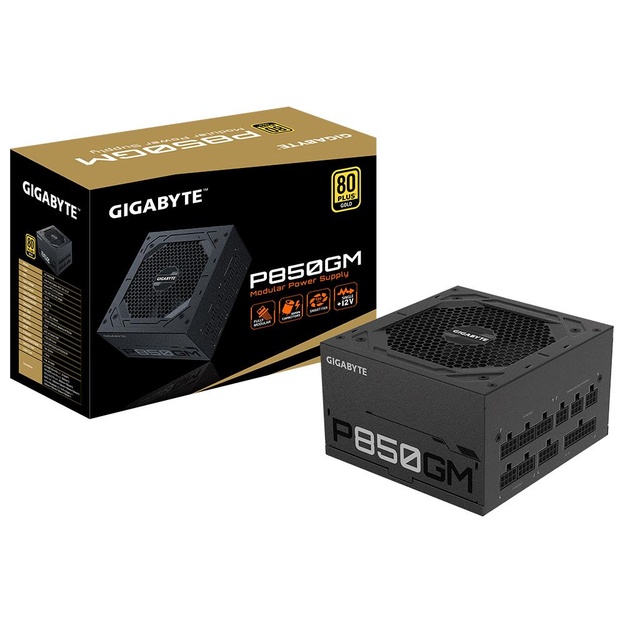 Maitinimo šaltinis kompiuteriui Power Supply|GIGABYTE|850 Watts|Efficiency 80 PLUS GOLD|PFC Active|MTBF 100000 hours|GP-P850GM