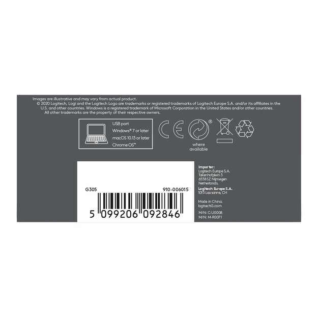 Kompiuterinė pelė belaidė LOGITECH G305 LightSpeed Wireless Gaming Mouse - BLUE - EER2 27