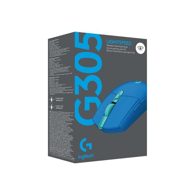 Kompiuterinė pelė belaidė LOGITECH G305 LightSpeed Wireless Gaming Mouse - BLUE - EER2