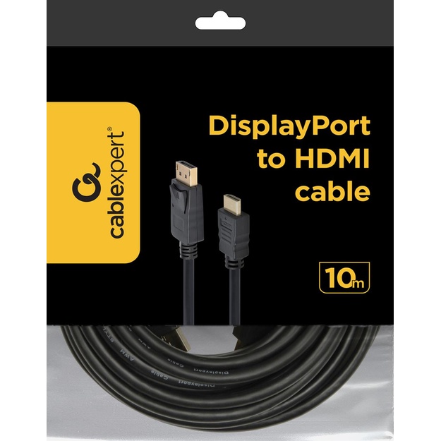 Vaizdo kabelis - adapteris DISPLAY PORT TO HDMI/10M CC-DP-HDMI-10M GEMBIRD