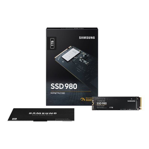 Kietasis diskas (SSD) vidinis SSD|SAMSUNG|980|1TB|M.2|PCIE|NVMe|MLC|Write speed 3000 MBytes/sec|Read speed 3500 MBytes/sec|2.38mm|TBW 600 TB|MTBF 1500000 hours|MZ-V8V1T0BW