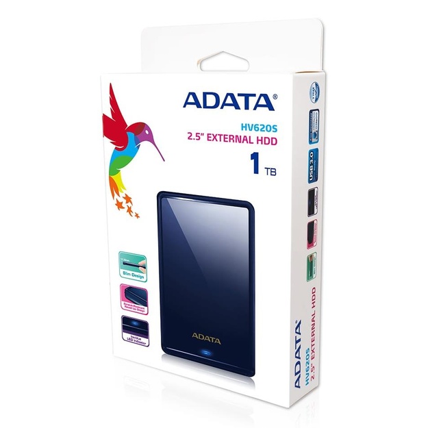 External HDD|ADATA|HV620S|1TB|USB 3.1|Colour Blue|AHV620S-1TU31-CBL