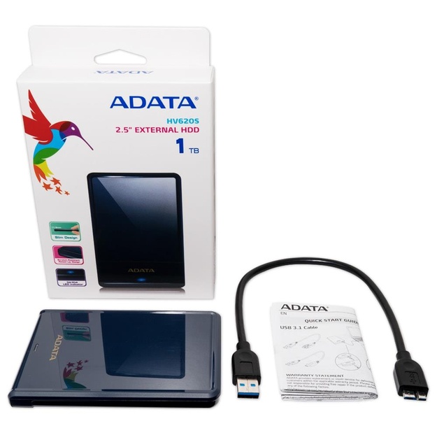 External HDD|ADATA|HV620S|1TB|USB 3.1|Colour Blue|AHV620S-1TU31-CBL