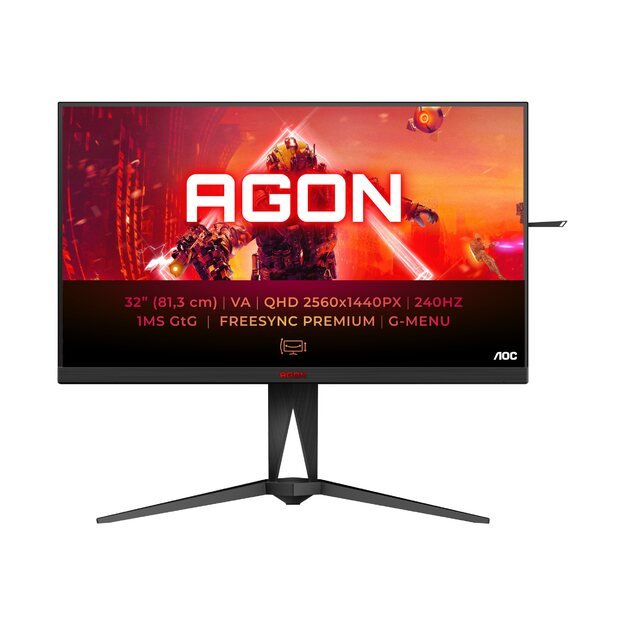 AOC AG325QZN/EU 31.5inch VA 2560x1440 16:9 5ms 2xHDMI 2xDP Black