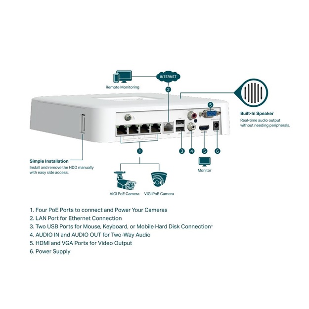 Vaizdo įrašymo įrenginys 4CH VIGI NVR1104H-4P TP-LINK