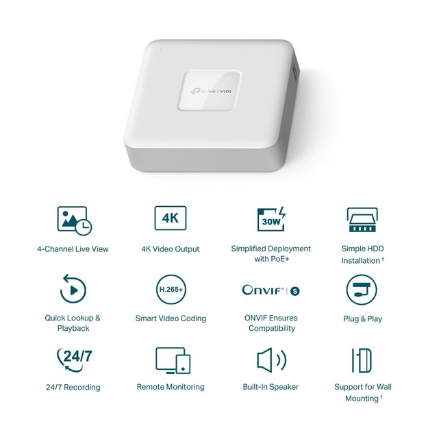 Vaizdo įrašymo įrenginys 4CH VIGI NVR1104H-4P TP-LINK