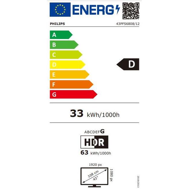 TV SET LCD 43 /43PFS6808/12 PHILIPS