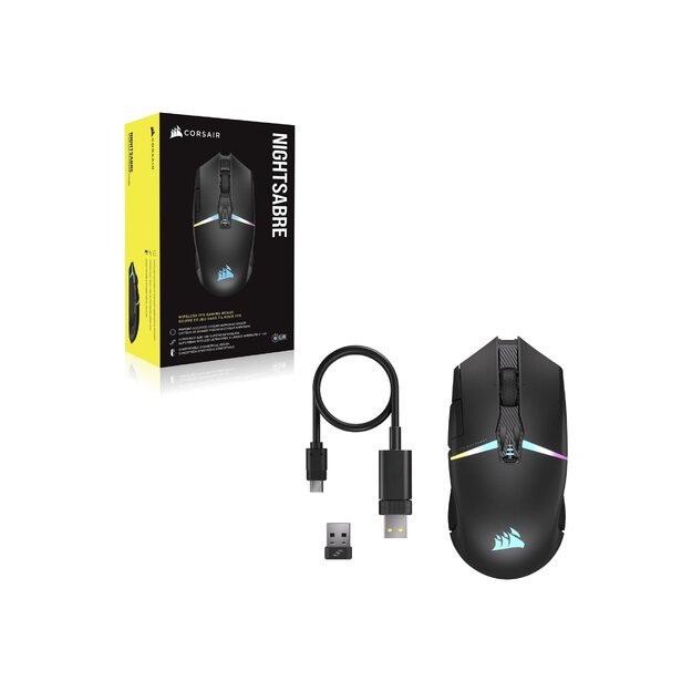 CORSAIR Nightsabre Wireless Gaming Mouse Backlit RGB LED Optical Black