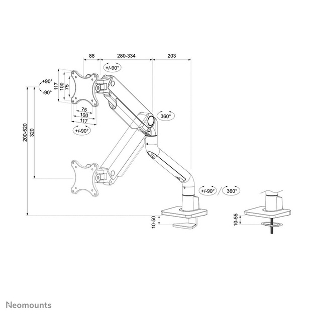 MONITOR ACC DESK MOUNT 17-49 /DS70S-950BL1 NEOMOUNTS