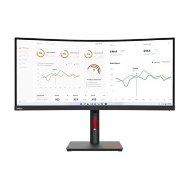 LENOVO ThinkVision T34w-30 34inch WQHD VA 21:9 Monitor HDMI DP