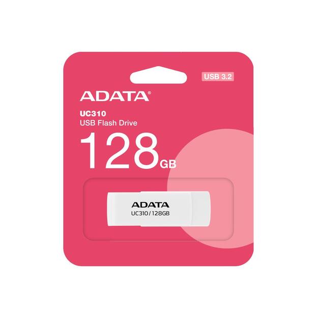 MEMORY DRIVE FLASH USB3.2 128G/WHITE UC310-128G-RWH ADATA