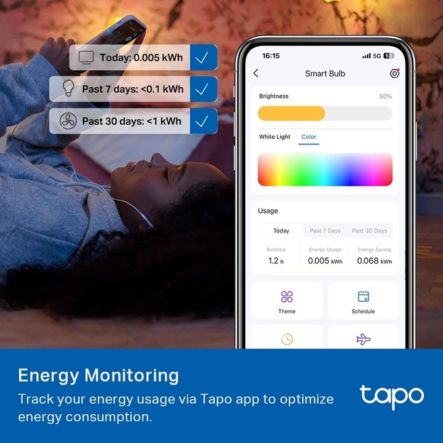Išmanioji lemputė TP-LINK 8.6W 1055 Lumen 6500 K 240V Beam angle 220 degrees TAPO L535E