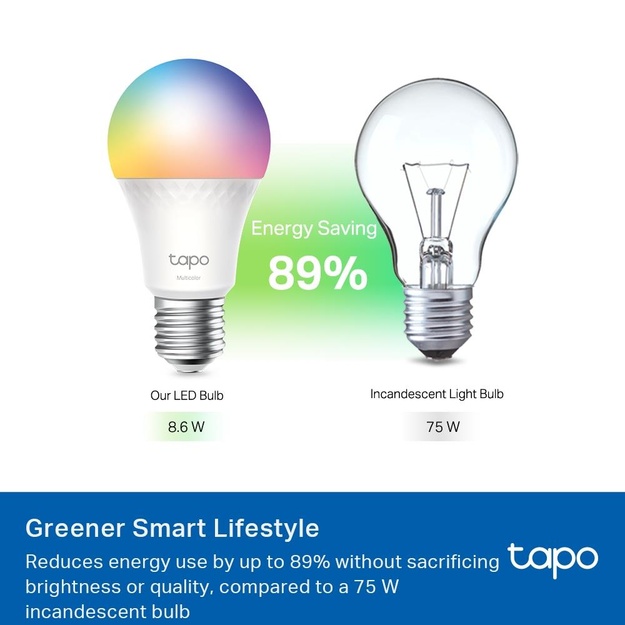 Išmanioji lemputė TP-LINK 8.6W 1055 Lumen 6500 K 240V Beam angle 220 degrees TAPO L535E
