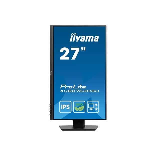 IIYAMA XUB2763HSU-B1 27inch ETE IPS FHD 100Hz 250cd/m2 3ms GTG Speakers HDMI DP USB 2x3.2 FreeSync FreeSync