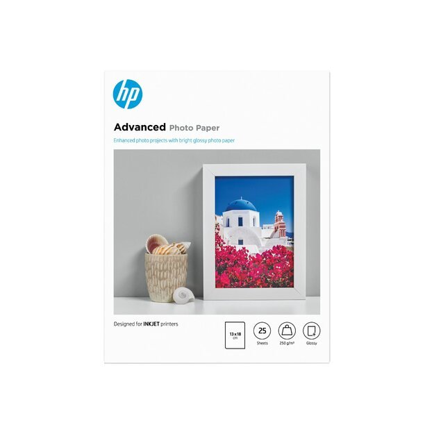 HP advanced photopaper glossy borderless 250g/m2 25sheet 13x18cm