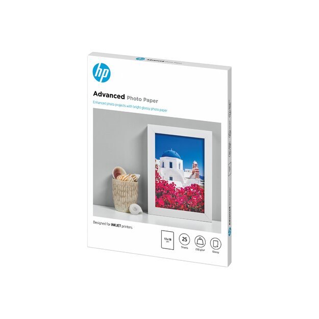 HP advanced photopaper glossy borderless 250g/m2 25sheet 13x18cm