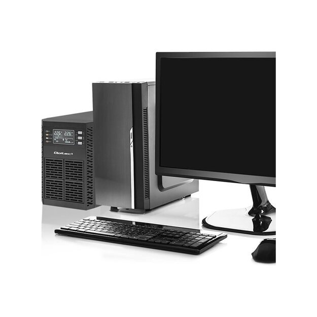 QOLTEC 52281 Uninterruptible Power Supply UPS / 2kVA / 2000W / Power factor 1.0 / LCD / EPO / USB / Online 1