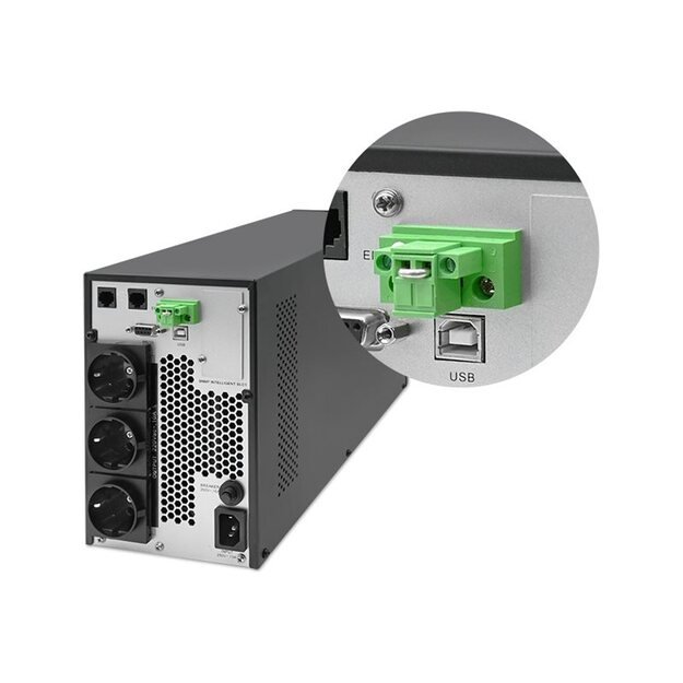 QOLTEC 52281 Uninterruptible Power Supply UPS / 2kVA / 2000W / Power factor 1.0 / LCD / EPO / USB / Online 4