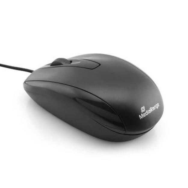 MOUSE USB OPTICAL BLACK/3-BUTTON MROS210 MEDIARANGE 6
