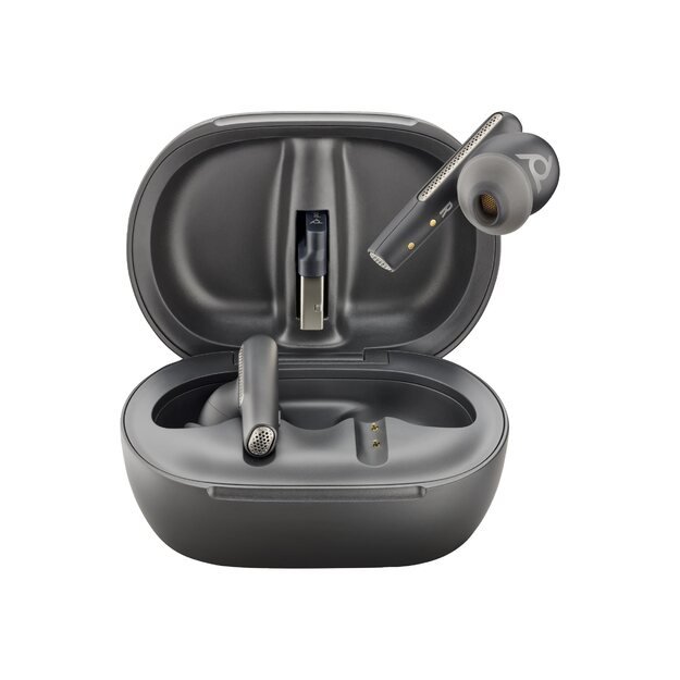 HP Poly Voyager Free 60+ UC M Carbon Black Earbuds +BT700 USB-C Adapter +Touchscreen Charge Case 22