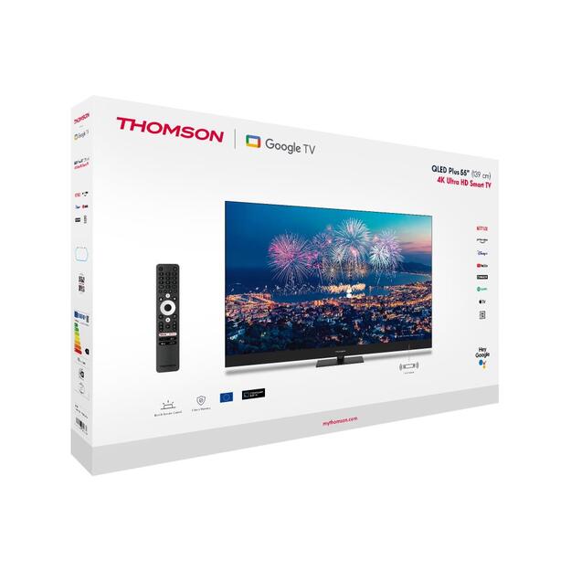 TV Set|THOMSON|55 |4K/Smart|QLED|3840x2160|Wireless LAN|Bluetooth|Google TV|Black|55QG6C14