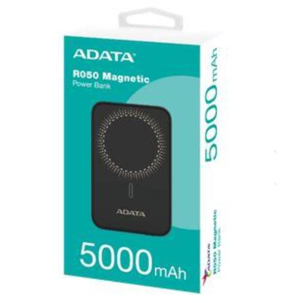 POWER BANK USB-C 5000MAH BLACK/R050 MAGNETIC PR050-11BK ADATA